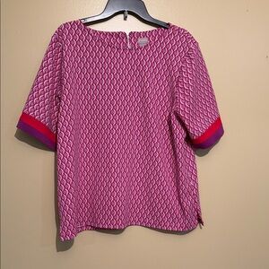 Chico's Vibrant Pink and Red Patterned Blouse